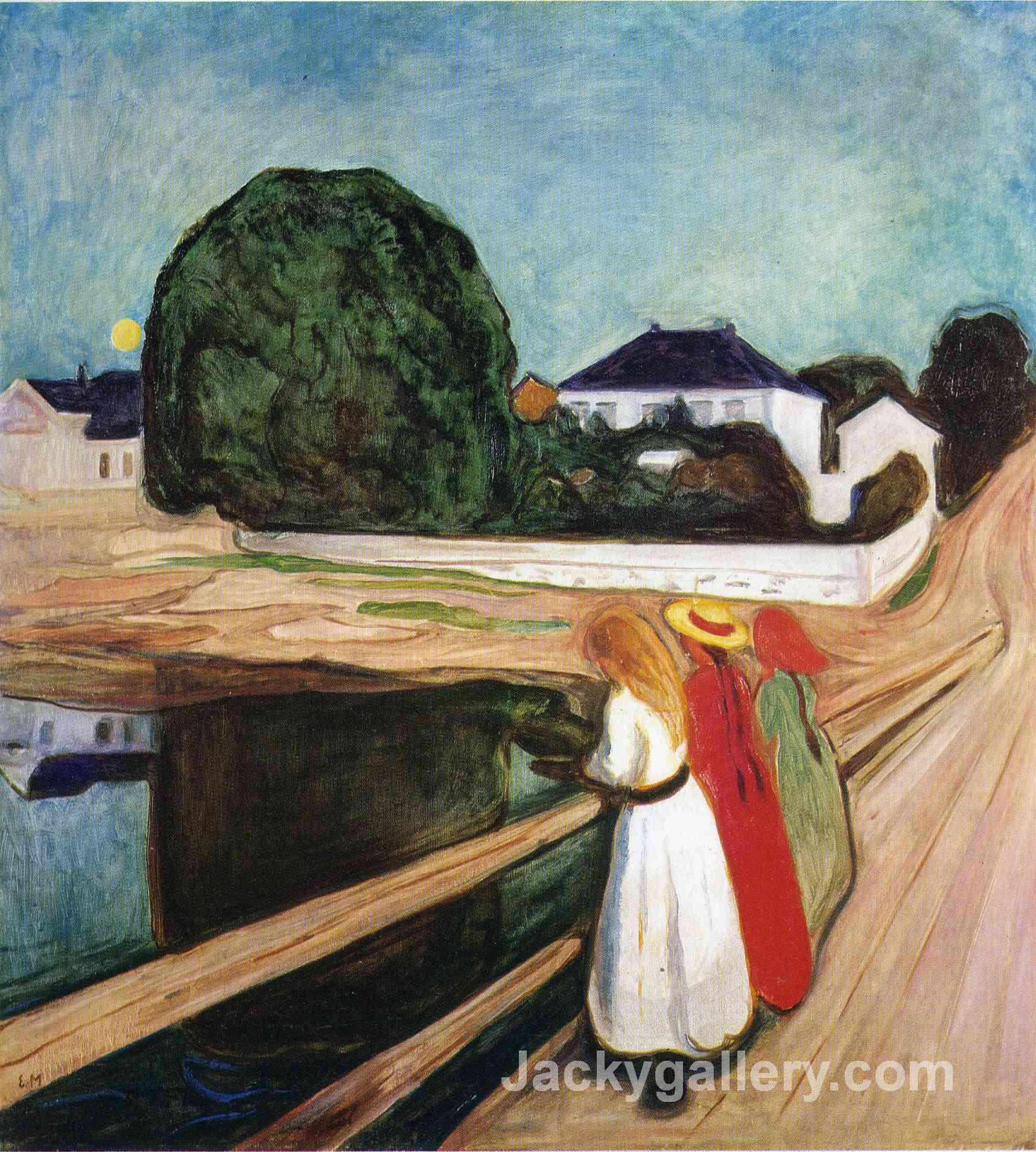 The Girls on the Bridge by Edvard Munch paintings reproduction